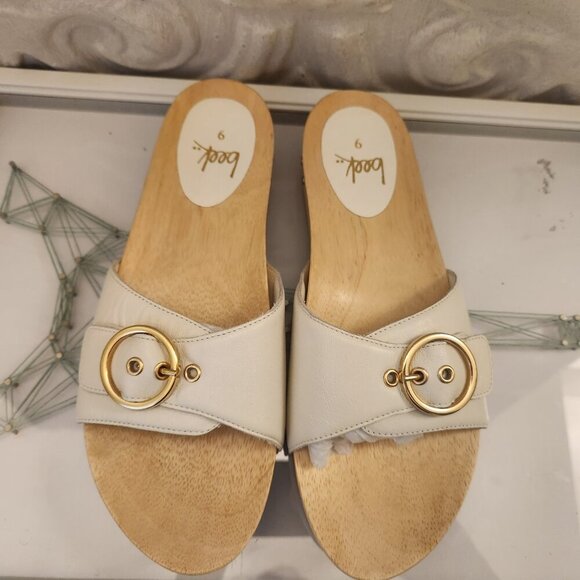 Anthropologie Beek Woodstar Slide Clogs. Leather. Cream/Off white. NWT. Size 9 - Picture 6 of 9